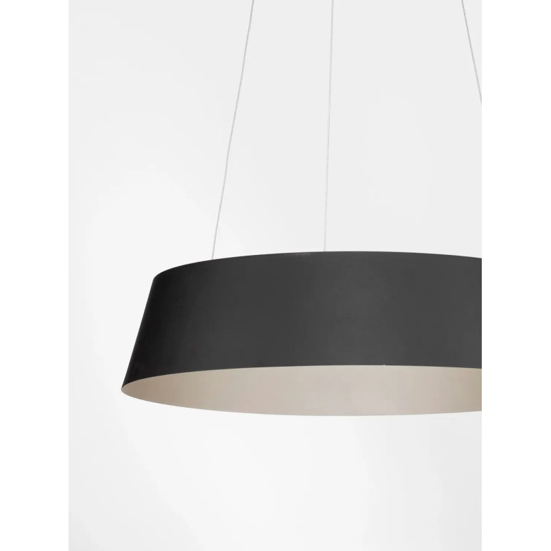 Lampa wisząca okrągła ze ściemniaczem triac Salle 54cm LED 3000K czarny / szampańskie złoto