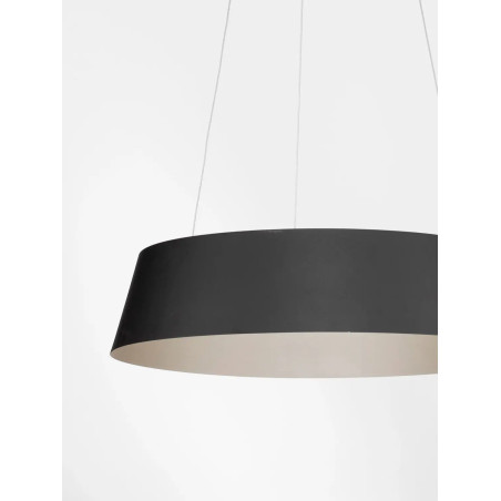 Lampa wisząca okrągła ze ściemniaczem triac Salle 54cm LED 3000K czarny / szampańskie złoto