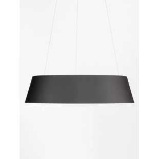 Lampa wisząca okrągła ze ściemniaczem triac Salle 54cm LED 3000K czarny / szampańskie złoto