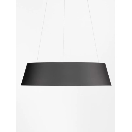 Lampa wisząca okrągła ze ściemniaczem triac Salle 54cm LED 3000K czarny / szampańskie złoto