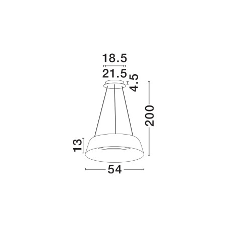 Lampa wisząca okrągła ze ściemniaczem triac Salle 54cm LED 3000K czarny / szampańskie złoto