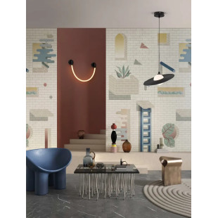 Lampa wisząca kula z płaskim dekoracyjnym kloszem Ball Flat 30cm biało-czarna