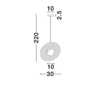 Lampa wisząca kula z płaskim dekoracyjnym kloszem Ball Flat 30cm biało-czarna