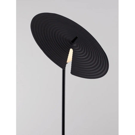 Lampa podłogowa kula z płaskim dekoracyjnym kloszem Ball Flat 162cm biało-czarna