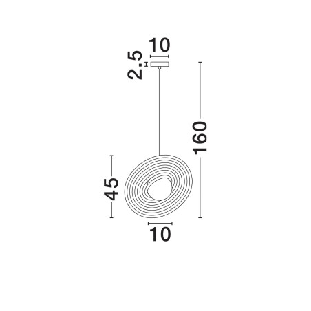 Lampa wisząca kula z płaskim dekoracyjnym kloszem Ball Flat 45cm biało-czarna