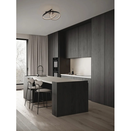 Plafon nowoczesny ze ściemniaczem Massa 60cm LED 2700-4000K czarny