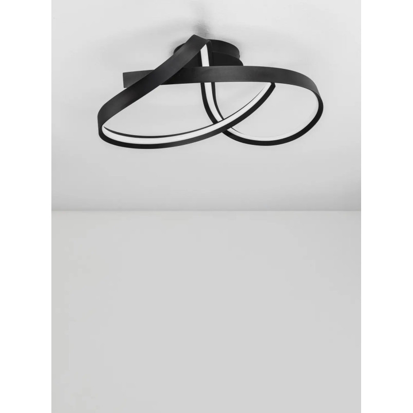 Plafon nowoczesny ze ściemniaczem Massa 60cm LED 2700-4000K czarny