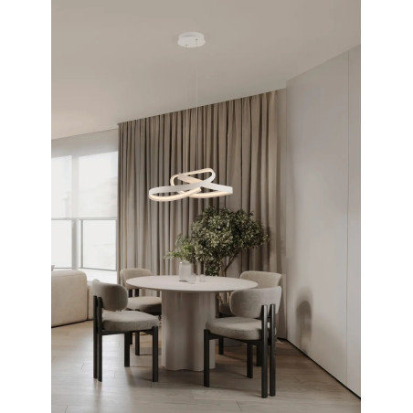 Lampa wisząca nowoczesna ze ściemniaczem Massa 60cm LED 2700-4000K biała