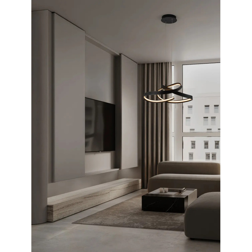 Lampa wisząca nowoczesna ze ściemniaczem Massa 60cm LED 2700-4000K czarna