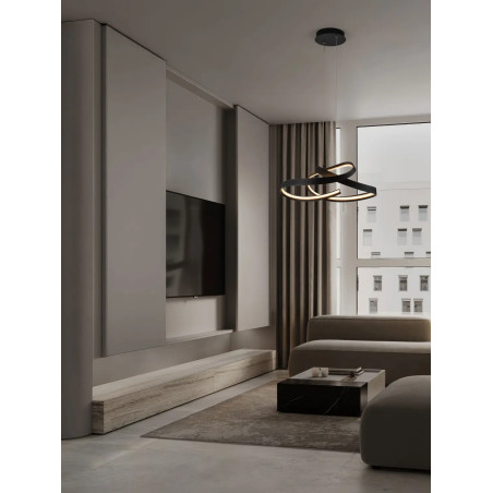Lampa wisząca nowoczesna ze ściemniaczem Massa 60cm LED 2700-4000K czarna