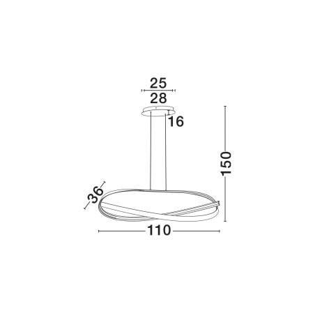 Lampa wisząca nowoczesna ze ściemniaczem Massa 110cm LED 2700-4000K biała