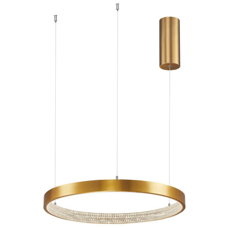 Lampa wisząca ring z kryształkami i ściemniaczem Kanui 40cm LED 3000K złoty mosiądz