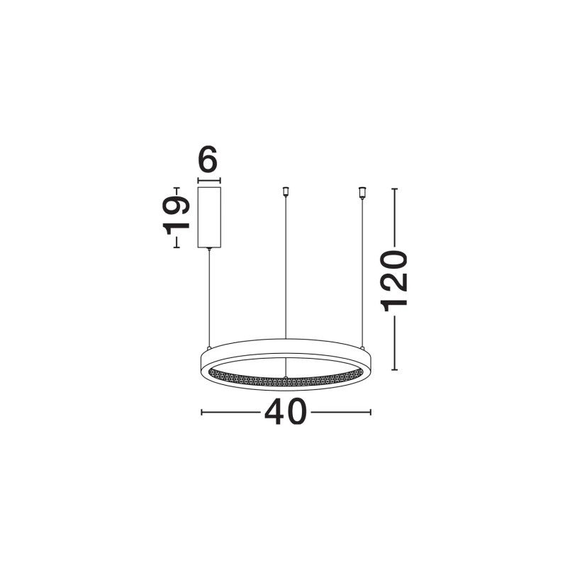 Lampa wisząca ring z kryształkami i ściemniaczem Kanui 40cm LED 3000K złoty mosiądz