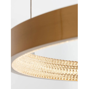 Lampa wisząca ring z kryształkami i ściemniaczem Kanui 60cm LED 3000K złoty mosiądz
