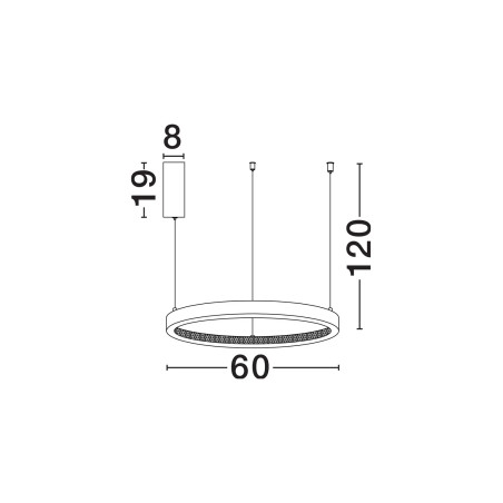 Lampa wisząca ring z kryształkami i ściemniaczem Kanui 60cm LED 3000K złoty mosiądz