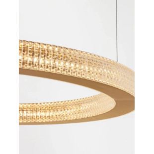 Lampa wisząca ring z akrylowymi kryształkami Malvito 60cm LED 3000K złoto-mosiężna
