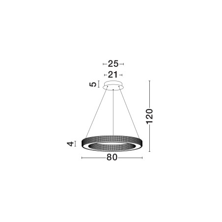 Lampa wisząca ring z akrylowymi kryształkami Malvito 80cm LED 3000K złoto-mosiężna