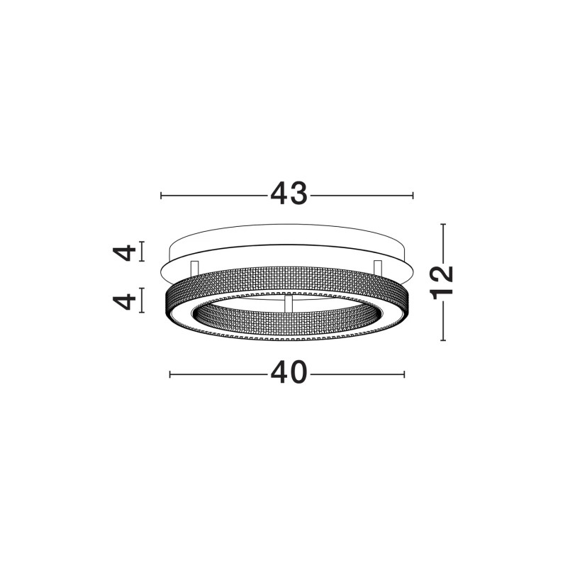 Plafon ring z akrylowymi kryształkami Malvito 40cm LED 3000K złoto-mosiężny