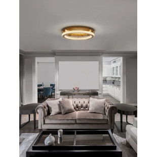 Plafon ring z akrylowymi kryształkami Malvito 60cm LED 3000K złoto-mosiężny