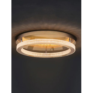 Plafon ring z akrylowymi kryształkami Malvito 60cm LED 3000K złoto-mosiężny