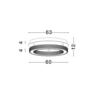 Plafon ring z akrylowymi kryształkami Malvito 60cm LED 3000K złoto-mosiężny