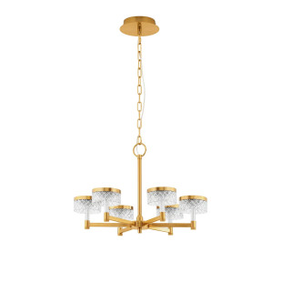 Żyrandol wiszący glamour Sedime 70cm LED 3000K złoty mosiądz / przeźroczysty akryl