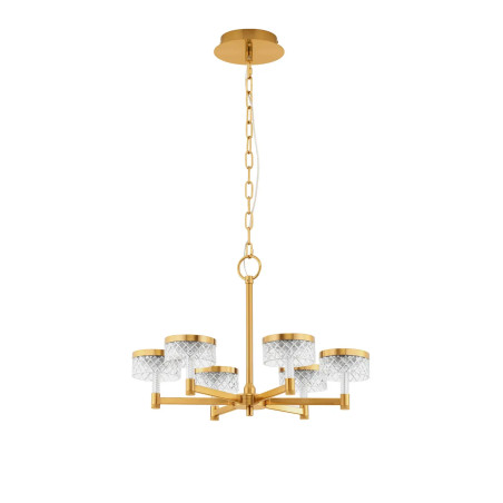 Żyrandol wiszący glamour Sedime 70cm LED 3000K złoty mosiądz / przeźroczysty akryl