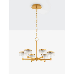 Żyrandol wiszący glamour Sedime 70cm LED 3000K złoty mosiądz / przeźroczysty akryl