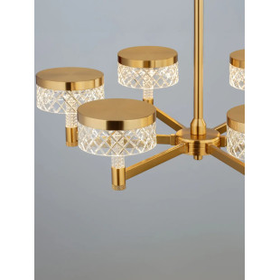 Żyrandol wiszący glamour Sedime 70cm LED 3000K złoty mosiądz / przeźroczysty akryl