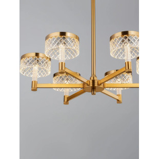 Żyrandol wiszący glamour Sedime 70cm LED 3000K złoty mosiądz / przeźroczysty akryl