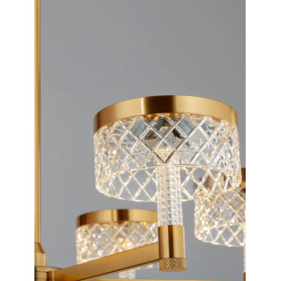 Żyrandol wiszący glamour Sedime 70cm LED 3000K złoty mosiądz / przeźroczysty akryl