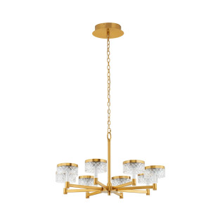 Żyrandol wiszący glamour Sedime 70cm LED 3000K złoty mosiądz / przeźroczysty akryl