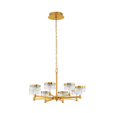 Żyrandol wiszący glamour Sedime 70cm LED 3000K złoty mosiądz / przeźroczysty akryl