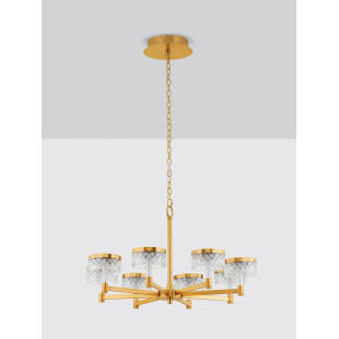 Żyrandol wiszący glamour Sedime 70cm LED 3000K złoty mosiądz / przeźroczysty akryl