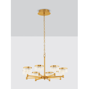 Żyrandol wiszący glamour Sedime 70cm LED 3000K złoty mosiądz / przeźroczysty akryl