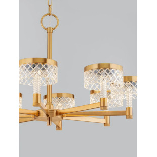 Żyrandol wiszący glamour Sedime 70cm LED 3000K złoty mosiądz / przeźroczysty akryl