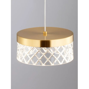Lampa wisząca glamour Sedime 15cm LED 3000K złoty mosiądz / przeźroczysty akryl