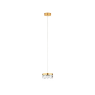 Lampa wisząca glamour Sedime 15cm LED 3000K złoty mosiądz / przeźroczysty akryl