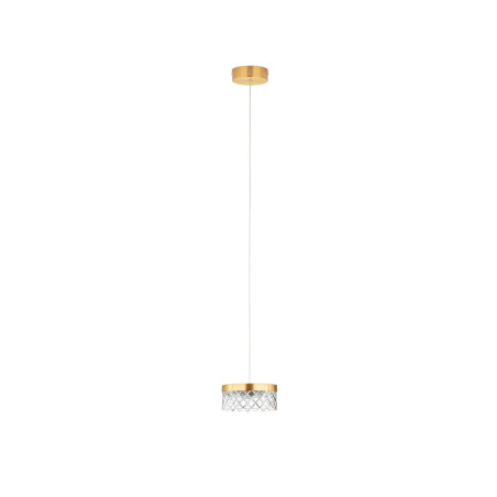 Lampa wisząca glamour Sedime 15cm LED 3000K złoty mosiądz / przeźroczysty akryl