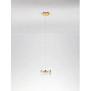 Lampa wisząca glamour Sedime 15cm LED 3000K złoty mosiądz / przeźroczysty akryl