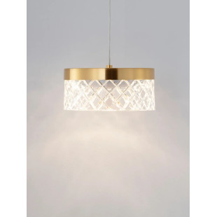 Lampa wisząca glamour Sedime 15cm LED 3000K złoty mosiądz / przeźroczysty akryl