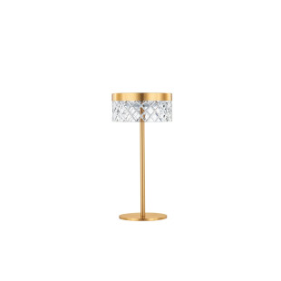 Lampa stołowa glamour Sedime LED 3000K złoty mosiądz / przeźroczysty akryl