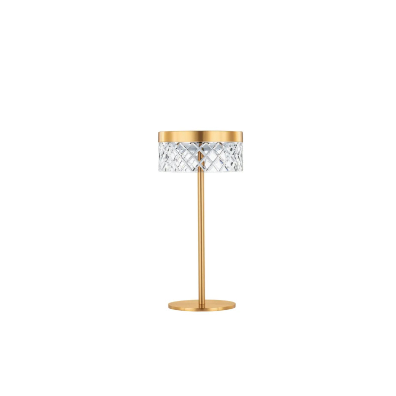 Lampa stołowa glamour Sedime LED 3000K złoty mosiądz / przeźroczysty akryl