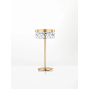 Lampa stołowa glamour Sedime LED 3000K złoty mosiądz / przeźroczysty akryl