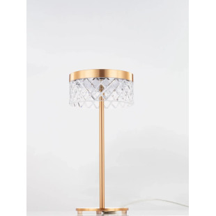Lampa stołowa glamour Sedime LED 3000K złoty mosiądz / przeźroczysty akryl