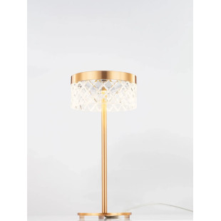 Lampa stołowa glamour Sedime LED 3000K złoty mosiądz / przeźroczysty akryl