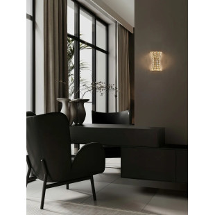 Kinkiet kryształowy Esaro H28cm LED 3500K platynowe złoto / przeźroczysty
