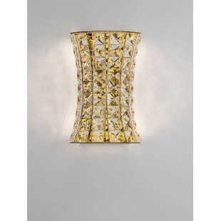 Kinkiet kryształowy Esaro H28cm LED 3500K platynowe złoto / przeźroczysty