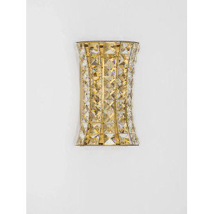 Kinkiet kryształowy Esaro H28cm LED 3500K platynowe złoto / przeźroczysty
