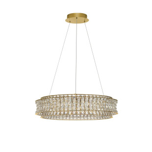 Lampa wisząca kryształowa - okrągła Esaro 80cm LED 3500K platynowe złoto / przeźroczysty